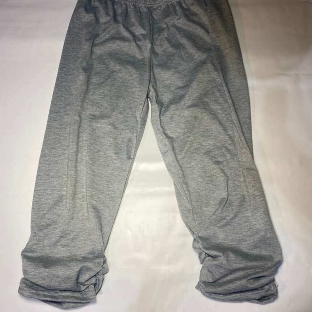 Gray Sweatpants Unisex Elastic Waist Heather Joggers Light Lounge Casual Pants